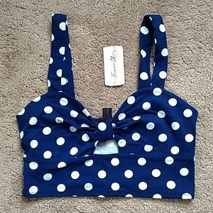 Pinup style polka dot crop tank